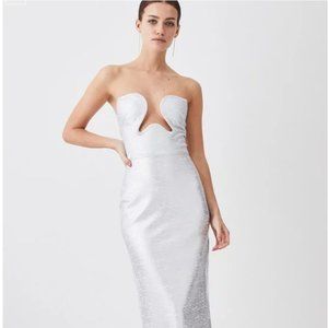 Karen Millen Foiled Bandage Corset Detail Knit Midi Dress